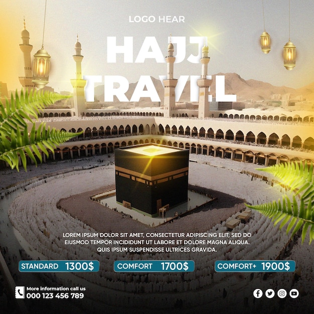 Islamic hajj mabroor social media poster vorlage