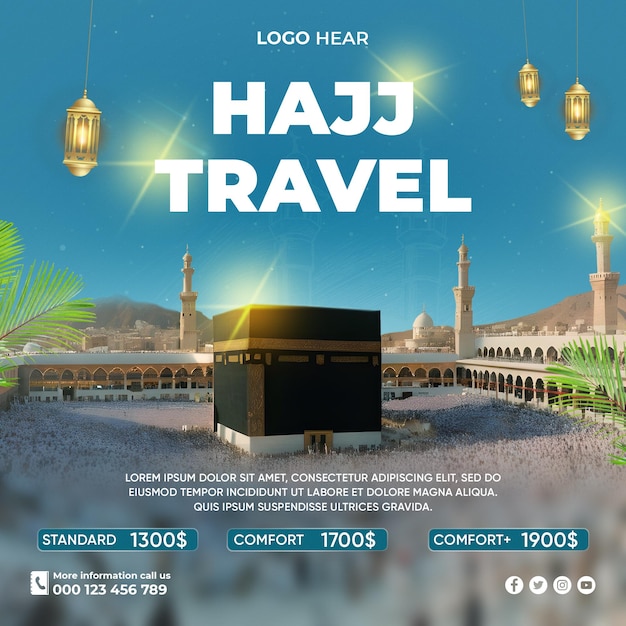 Islamic hajj mabroor social media poster vorlage