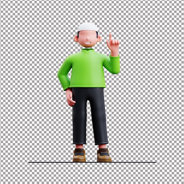 Islâmico apontando para cima renderizado arquivo
