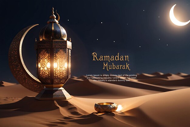 PSD islamische laternen 3d-rendering von ramadan kareem social-media-banner-vorlage mit psd