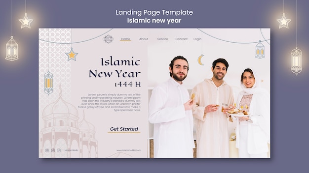 Islamische neujahrs-landingpage-vorlage