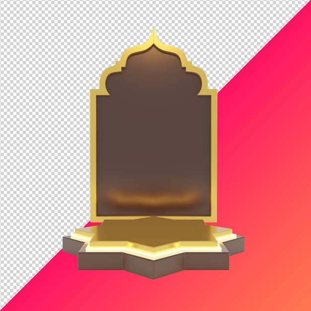 Islamische Produktanzeige Mock-up Podium Ramadan Islamisches Neujahr 3D-Rendering PSD-Datei