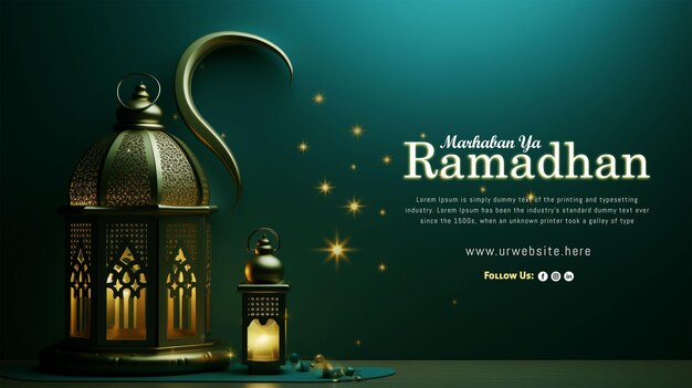 Islamische ramadan kareem display podium hintergrund mit 3d-rendering der arabischen laterne