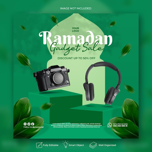 Islamische ramadan kareem social media instagram post banner vorlage