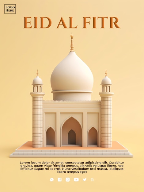 Islamisches Banner 3D Eid Fitr Ramadan Social Media für Ramdhan-Event Ied Fitr-Event Islamisches Event