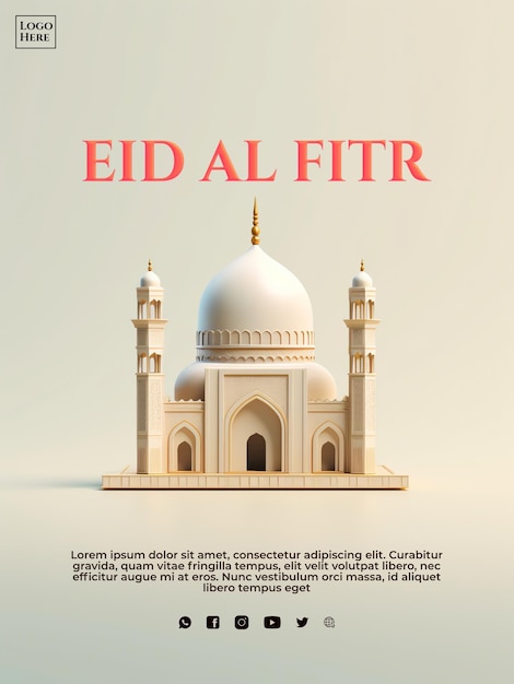 Islamisches Banner 3D Eid Fitr Ramadan Social Media für Ramdhan-Event Ied Fitr-Event Islamisches Event