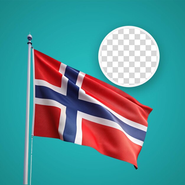 Islandia ondeando una bandera aislada sobre un fondo transparente