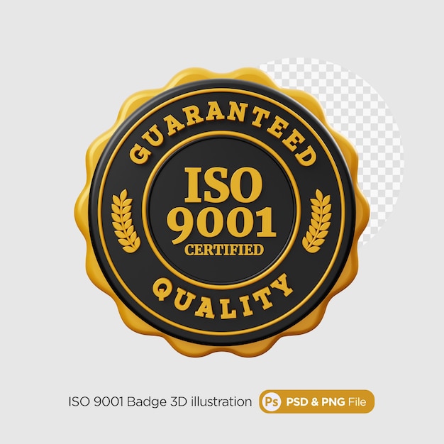 ISO 9001 3D-Abzeichen Darstellung