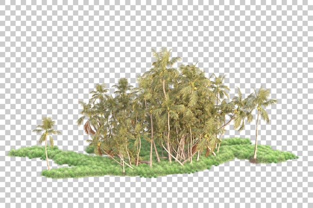 Isola del fogliame isolata su sfondo trasparente illustrazione del rendering 3d