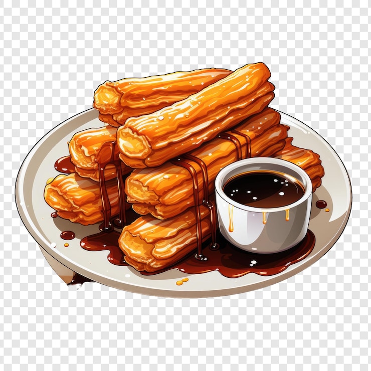 PSD isolado churros estilo png com fundo branco ia generativo