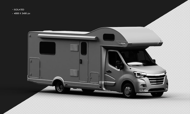 Isolado de metal realista fosco cinza titânio Travel Camper Van Car da vista frontal direita