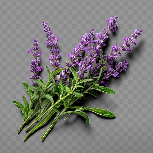 Isolado de uma erva de lavanda requintada destacando seu ph roxo png psd decoração folha transparente