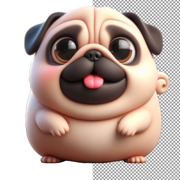 PSD isolado em amor de cachorrinho brincalhão em 3d