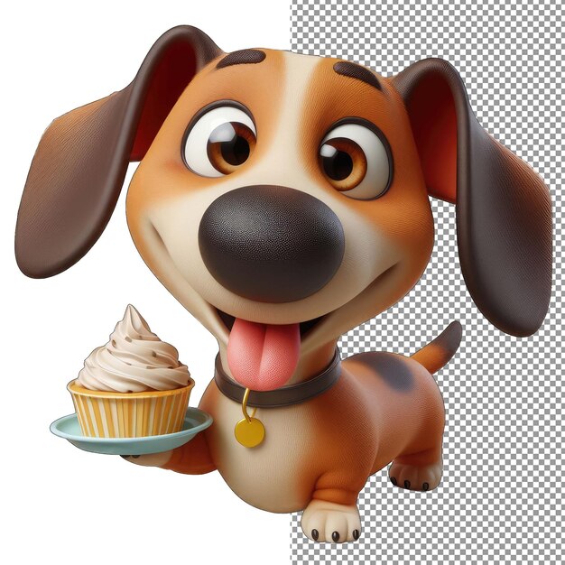 PSD isolado em amor de cachorrinho brincalhão em 3d