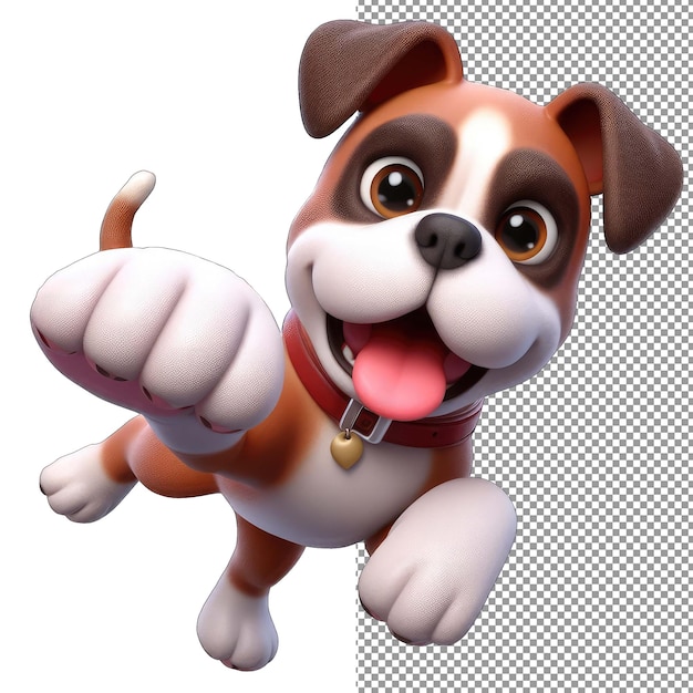 PSD isolado em amor de cachorrinho brincalhão em 3d