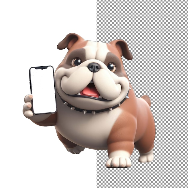 PSD isolado em amor de cachorrinho brincalhão em 3d