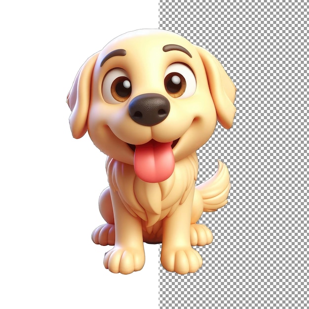 PSD isolado em amor de cachorrinho brincalhão em 3d