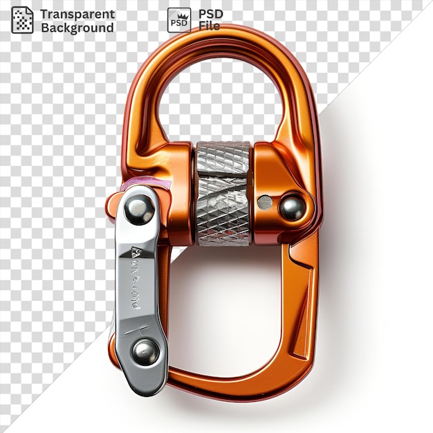 PSD isolado fotográfico realista alpinistas carabiner em um fundo isolado