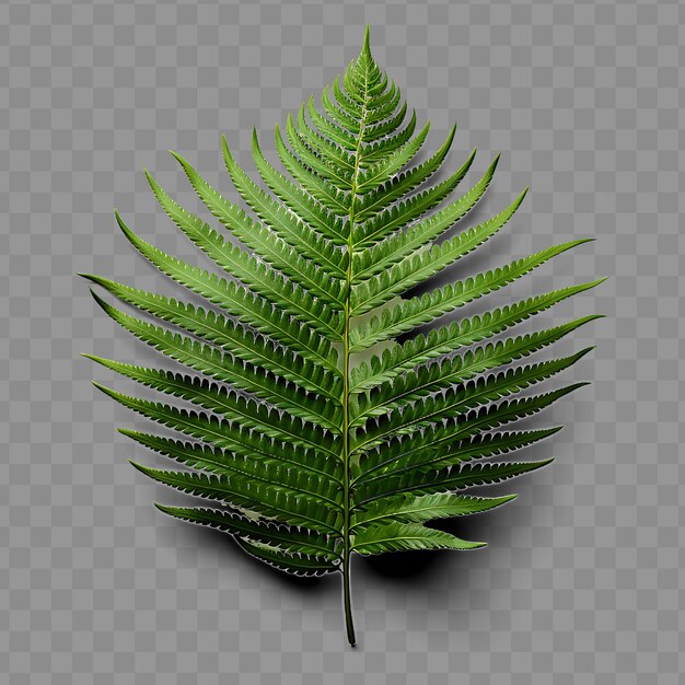 PSD isolado de hoja de helecho tropical que muestra su exuberante vegetación ph png psd decoración de hoja transparente