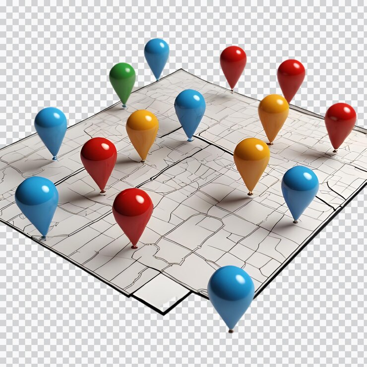 PSD isolado pin clipart de la ubicación de la ilustración 3d