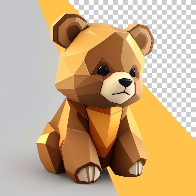 isolado png 3d baixo poli urso