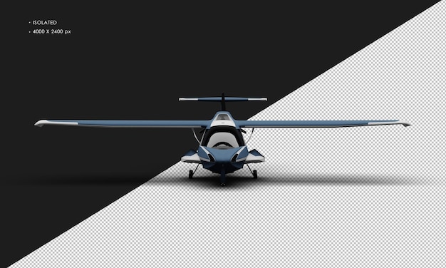 PSD isolado realista azul fosco anfíbio avião esportivo leve da visão frontal