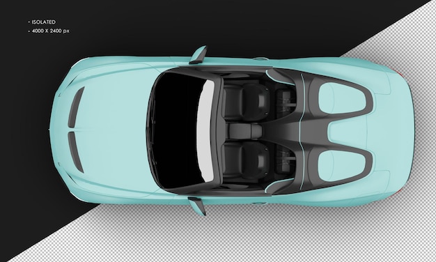 Isolado realista azul mate exclusivo Grand Tourer sedán coche desde arriba