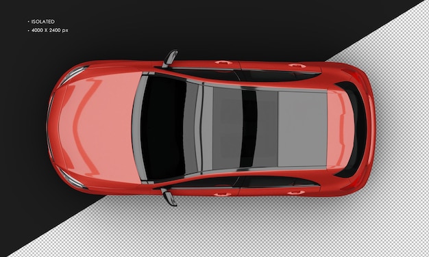 Isolado Realista Brilhante Vermelho Metálico Esporte Moderno Elegante Carro da Cidade da Vista Superior