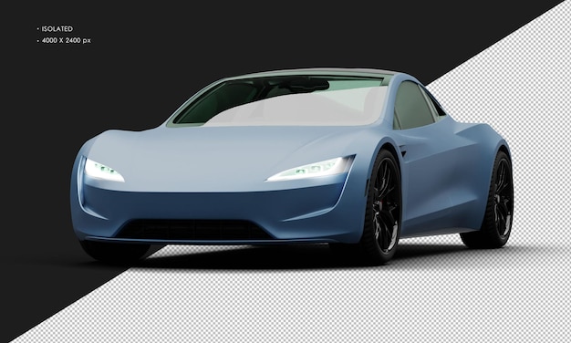 Isolado Realista Mate Azul Elétrico Performance Super Carro Esportivo Do Ángulo Frente Esquerda