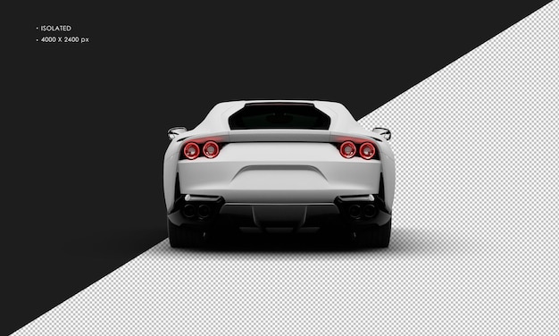 Isolado Realista Matte Grey Mid Engine Grand Tourer Super Car da visão traseira