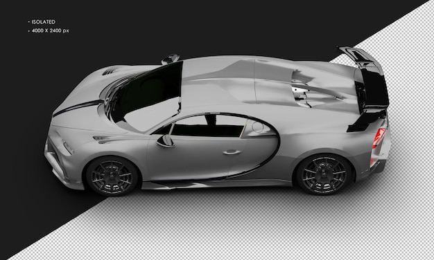 PSD isolado realista matte grey racing sedan sport super carfrom vista superior esquerda