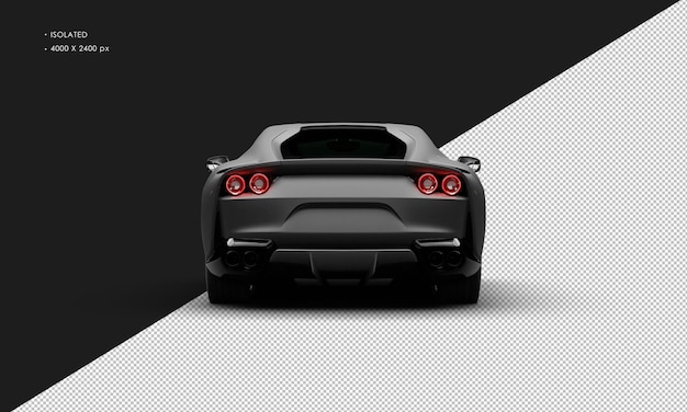 Isolado Realista Matte Negro Mid Motor Grand Tourer Super Car Da visão traseira