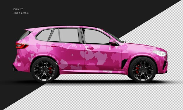 Isolado Realista Metálico Camuflaje Rosa Lujo Moderno Ciudad SUV El lado derecho