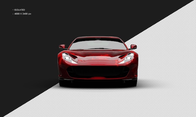 Isolado realista metálico rojo camuflaje Grand Tourer Super Car desde el frente
