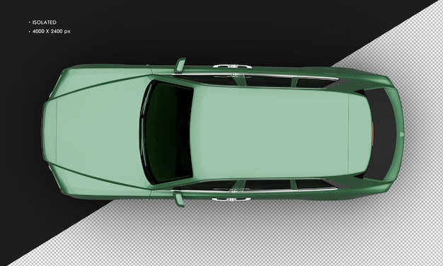 PSD isolado realista metálico verde tamanho real luxo elegante cidade suv carro de vista superior