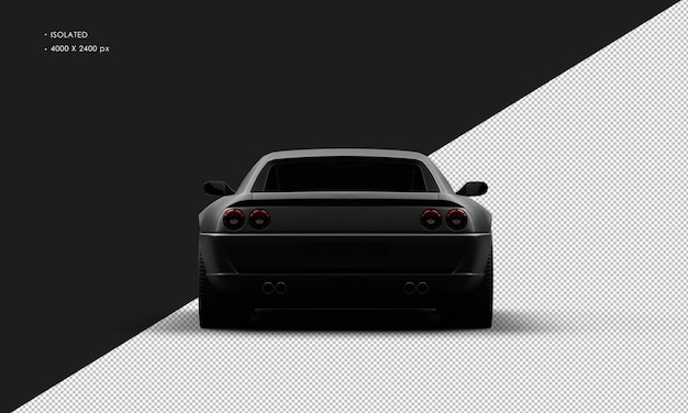 Isolado Realista Preto Fosco Elegante Sport City Sedan Car de Vista Traseira