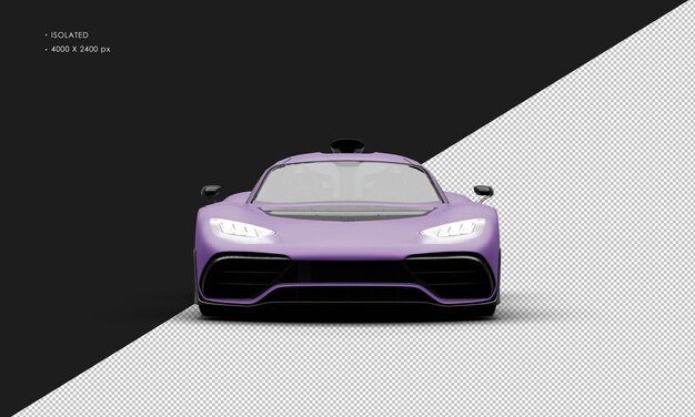 PSD isolado realista púrpura mate excusivo limitado coche deportivo híbrido desde el frente