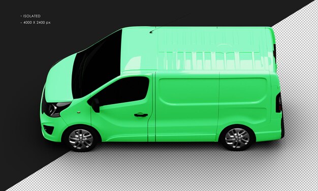 Isolado Realista Verde Brilhante Transporte Comercial Van Carro Cego da Vista Superior Esquerda