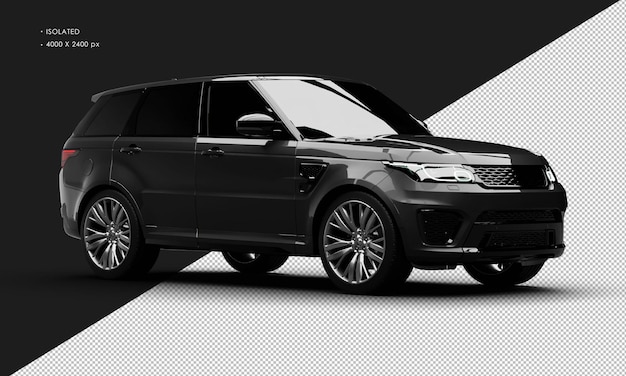 PSD isolado realistic black twin turbo luxury sport utility vehicle car from right front view