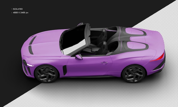 Isolado realistic matte purple pink exclusive grand tourer sedan car from top left view