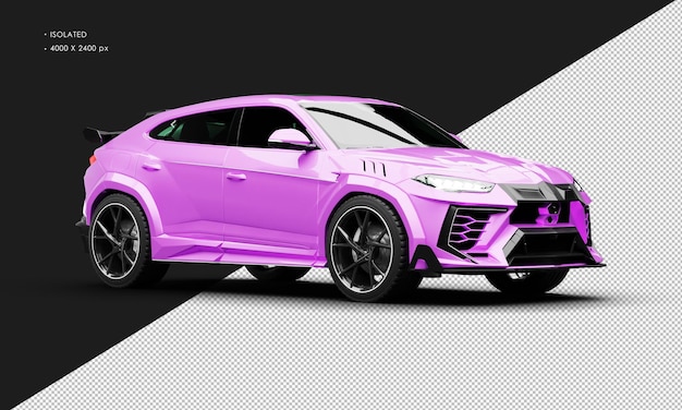 Isolado realistic metallic pink purple turbo engine super sport utility vehicle carro direita frente