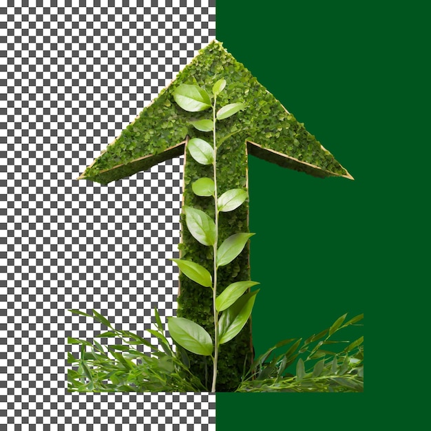 Isolated 3d render natural arrow symbol on transparent background png psd