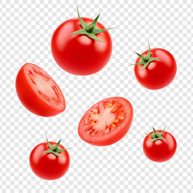Isolated Cherry Tomatoes Fresh Red Tomatoes on Transparent Background
