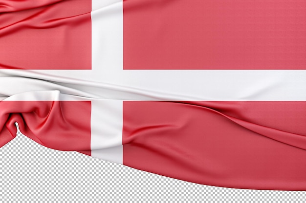 isolated flag of denmark with copy space below 3d rendering