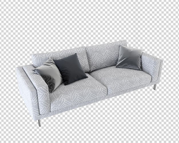 isolated modern sofa in 3d rendering