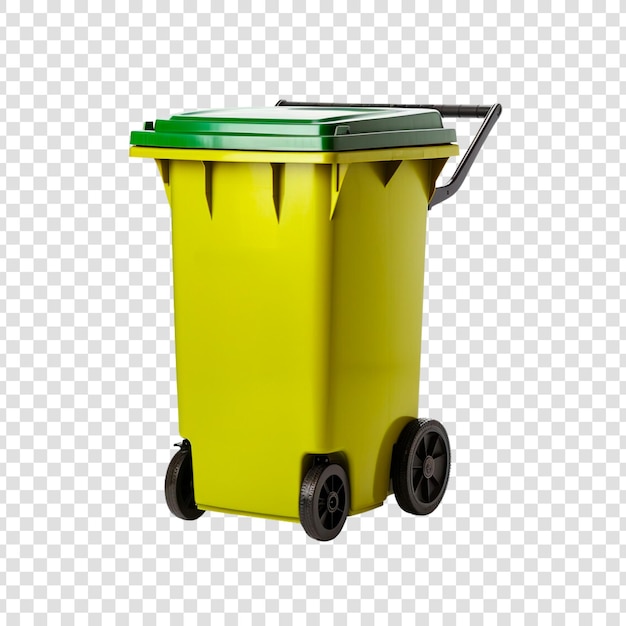 PSD isolated trash garbage bin with transparent background