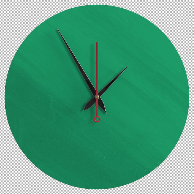 isolated wall clock. nice furniture for interior. transparent background. front isometric view. premium 3d.