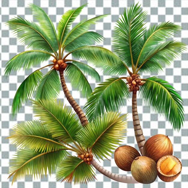 PSD isolé d'arbre de coco png