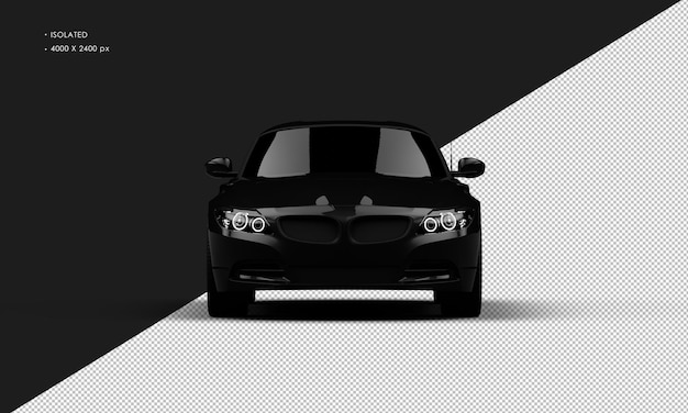 Isoliert realistisch glänzend metallisch schwarz Elegantes Supersport-Stadtauto aus der Vorderansicht