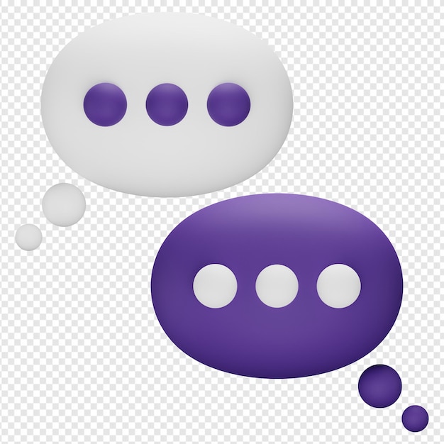 Isolierte 3D-Darstellung von Bubble-Chat-Symbol psd